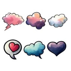 Möbelaufkleber Speech bubble cliparts watercolor © Noah