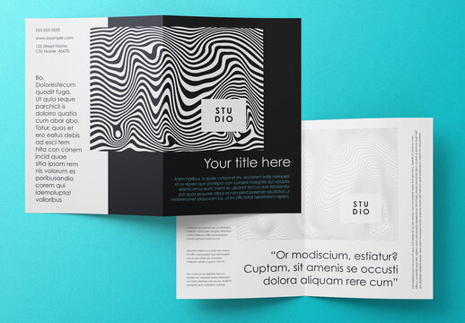 Colorful Geometric and Abstract Diptych Brochure Layout