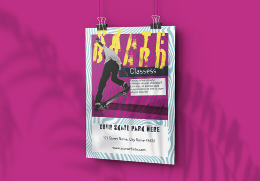 Skateboard Classes Poster Layout