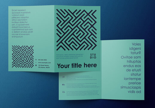 Colorful Geometric and Abstract Diptych Brochure Layout