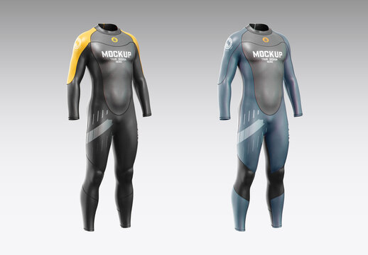 Men&rsquo;s Full Wetsuit Mockup 