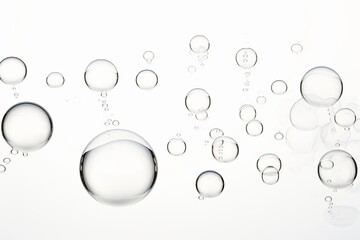 bubbles of varying sizes on white background --ar 3:2 --v 5.2 Job ID: 8433a944-0b74-4338-8c46-219ab94b98bb - obrazy, fototapety, plakaty