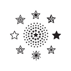 Illustration of various star shapes, graphic design vector