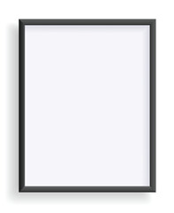 Photo frame isolated on white, rectangular frame mockup. Empty framing for presentations. Photo or picture painting frame, for art gallery interior. Vector template