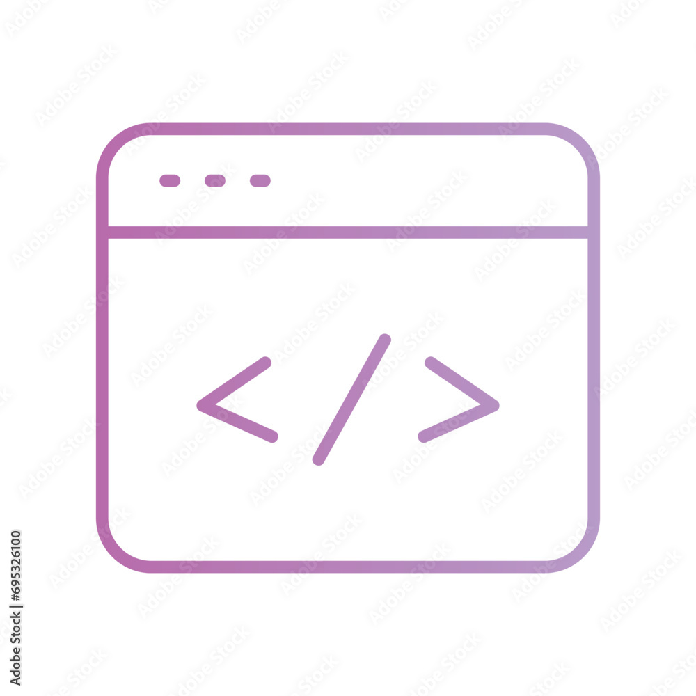 Wall mural programing code icon with white background vector stock illustration