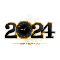luxury black 2024 golden glitter new year