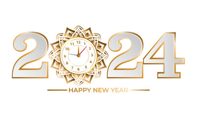 luxury golden 2024 ornament clock 