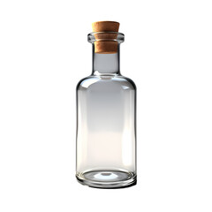 Small glass bottle isolated on transparent background