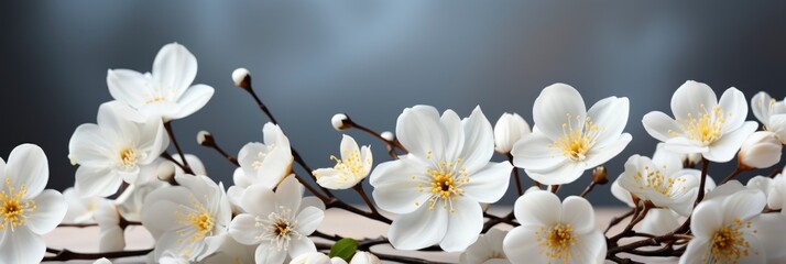 Banner White Flowers On Light Delicate , Banner Image For Website, Background, Desktop Wallpaper