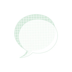 チェック模様の吹き出しセット、PNG