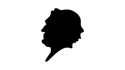 Donato Bramante, black isolated silhouette