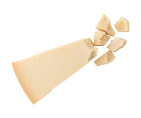 piece of parmesan cheese isolated