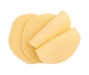 round slices cheese isolated