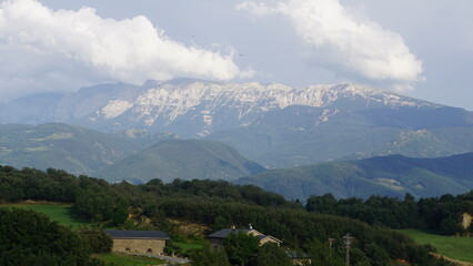 The incredible mountain view from a road in Bellestar in Catalonia, in the month of July