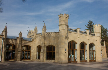 Drinking gallery of mineral springs in the resort park of Kislovodsk