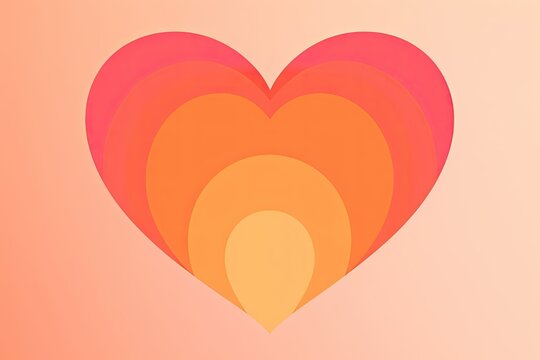 Concept Valentine's Day, LGBT, Big heart on a peach background. Color of the year Peach Fuzz 2024.Banner.