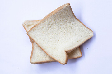 Bread slices isolated on white background.