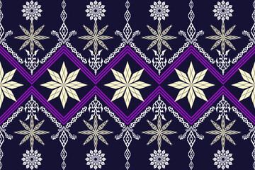 Ikat ethnic aztec embroidery style.Figure Geometric oriental traditional art pattern.Design for ikat background,wallpaper,fashion,clothing,wrapping,fabric,element,sarong,graphic,vector illustration.