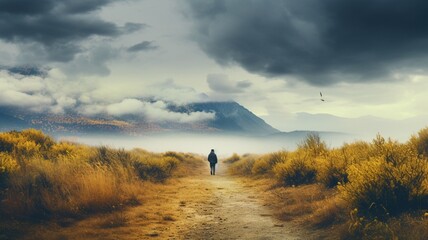 person in the desert. generative ai