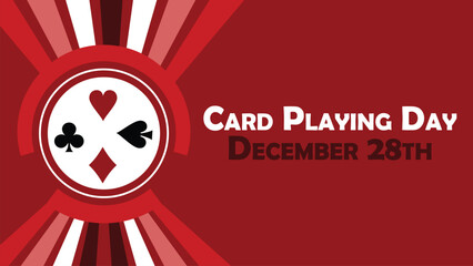 Card Playing Day vector banner design. Happy Card Playing Day modern minimal graphic poster illustration.