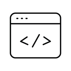 programing code icon with white background vector stock illustration