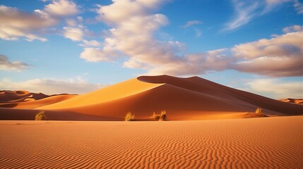 Fototapeta na wymiar sand dunes under blue sky with clouds