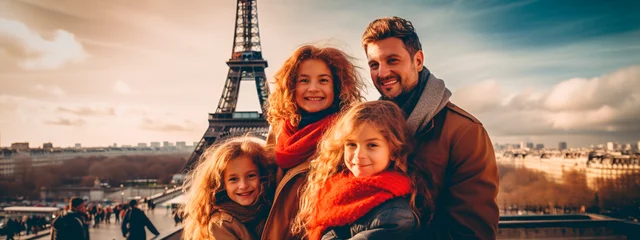 Foto op Canvas Happy family together in Paris. Selective focus. © Яна Ерік Татевосян