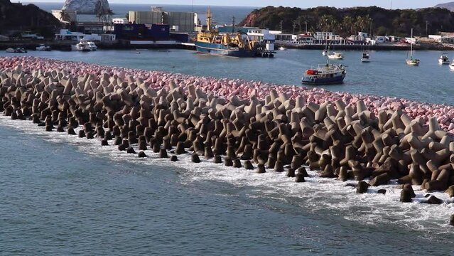 weird looking rock jetty in Mazatlan