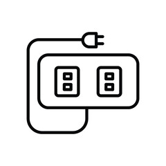 power socket icon with white background vector stock illustration