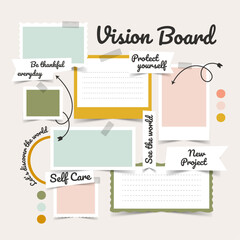 Vector photo collage template moodboard pictures grids vector illustration