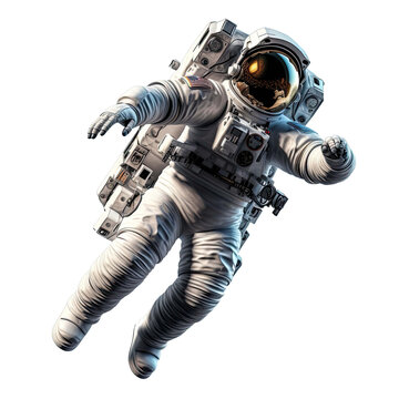 Astronaut isolated. PNG format. Spaceman flight. Spacewalk. Elements of this image furnished by NASA