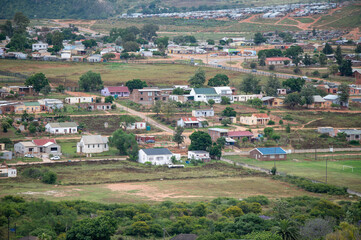 Fototapeta na wymiar Landscape shot of rsmall town in south africa