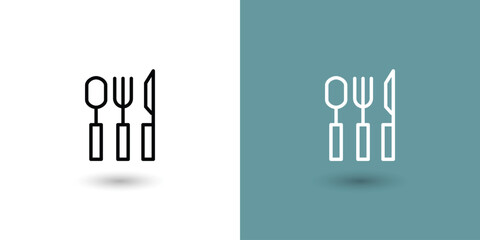 Cutlery line icon. Spoon, forks, knife. restaurant business logo concept