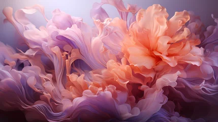  Close-up of liquid flames in an enchanting fusion of blush pink and lavender colors, evoking a sense of tranquility and grace in a surreal landscape ©  ALLAH LOVE