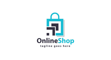 Online Shop Logo designs Template. Illustration vector graphic of shopping cart and shop bag combination logo design concept. Perfect for Ecommerce, sale, discount or store web element.