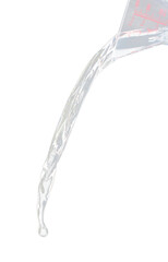 Shape form throw of Water splashes into Line water in air and stop motion freeze shot. Shape form Water for clear texture graphic resource elements, black background isolated