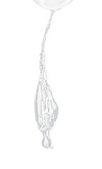 Shape form throw of Water splashes into Line water in air and stop motion freeze shot. Shape form Water for clear texture graphic resource elements, black background isolated