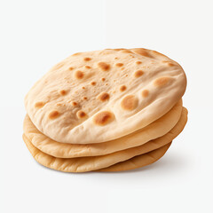 slice of tortilla on white background