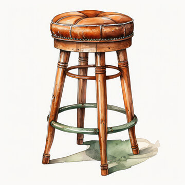 recommend clip art: watercolor Bar stool clipart, Generative Ai