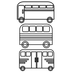Bus outline icon set. Public transport vehicle vector
