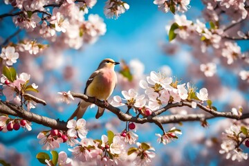 bird on spring branch