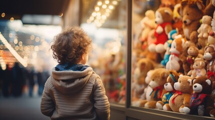 Childhood Wonder - Gazing at Toy Store