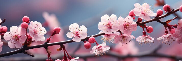 Wild Himalayan Cherry Blossom Beautiful Pink , Banner Image For Website, Background, Desktop Wallpaper