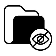 Hidden Folder solid glyph icon illustration