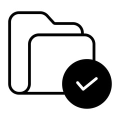 select folder solid glyph icon illustration