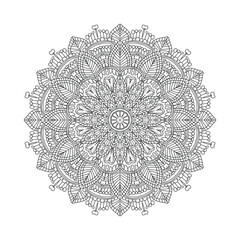 Vector luxury mandala template background and ornamental design for coloring page, greeting card, invitation, tattoo, floral mandala.
