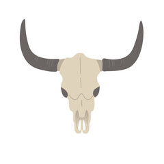 Cow skull. Traditional decor for the Wild West. Vector skeleton of a buffalo head