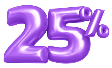 Percent Number 3D Render