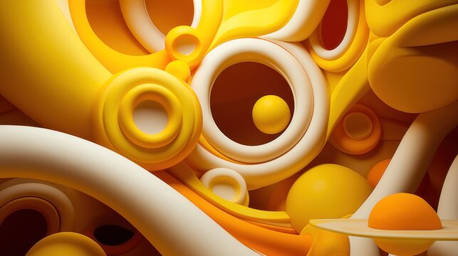 A close up of a bunch of yellow and orange things, AI
