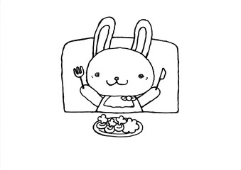 ランチタイム_線画